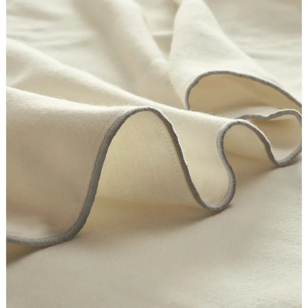 Boll & Branch Elysian Cotton Cashmere Duvet Set King/Cal King Cream/Pewter $594